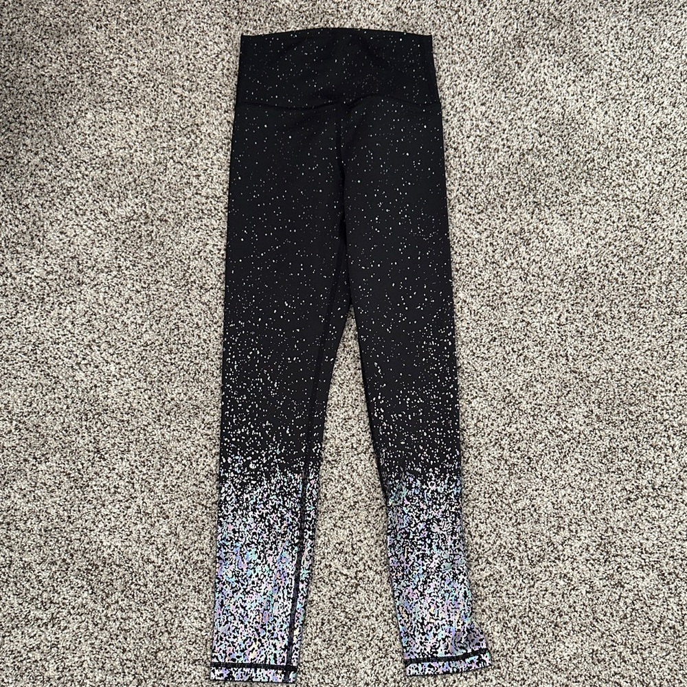 Zyia Luxe Black and Silver Sparkle Leggings